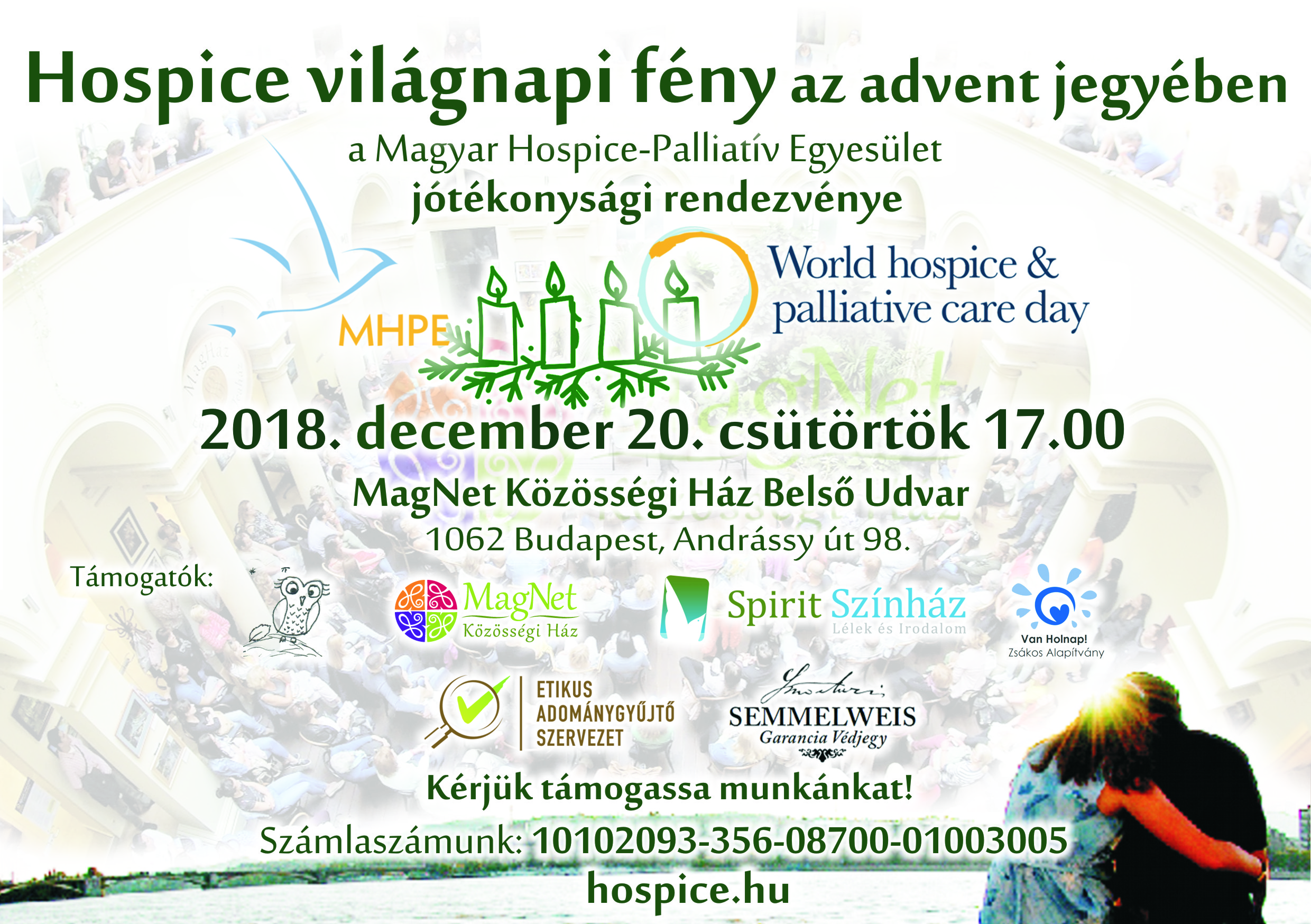 Az MHPE világnapi, jótékonysági rendezvénye adventkor meghívó 2018
